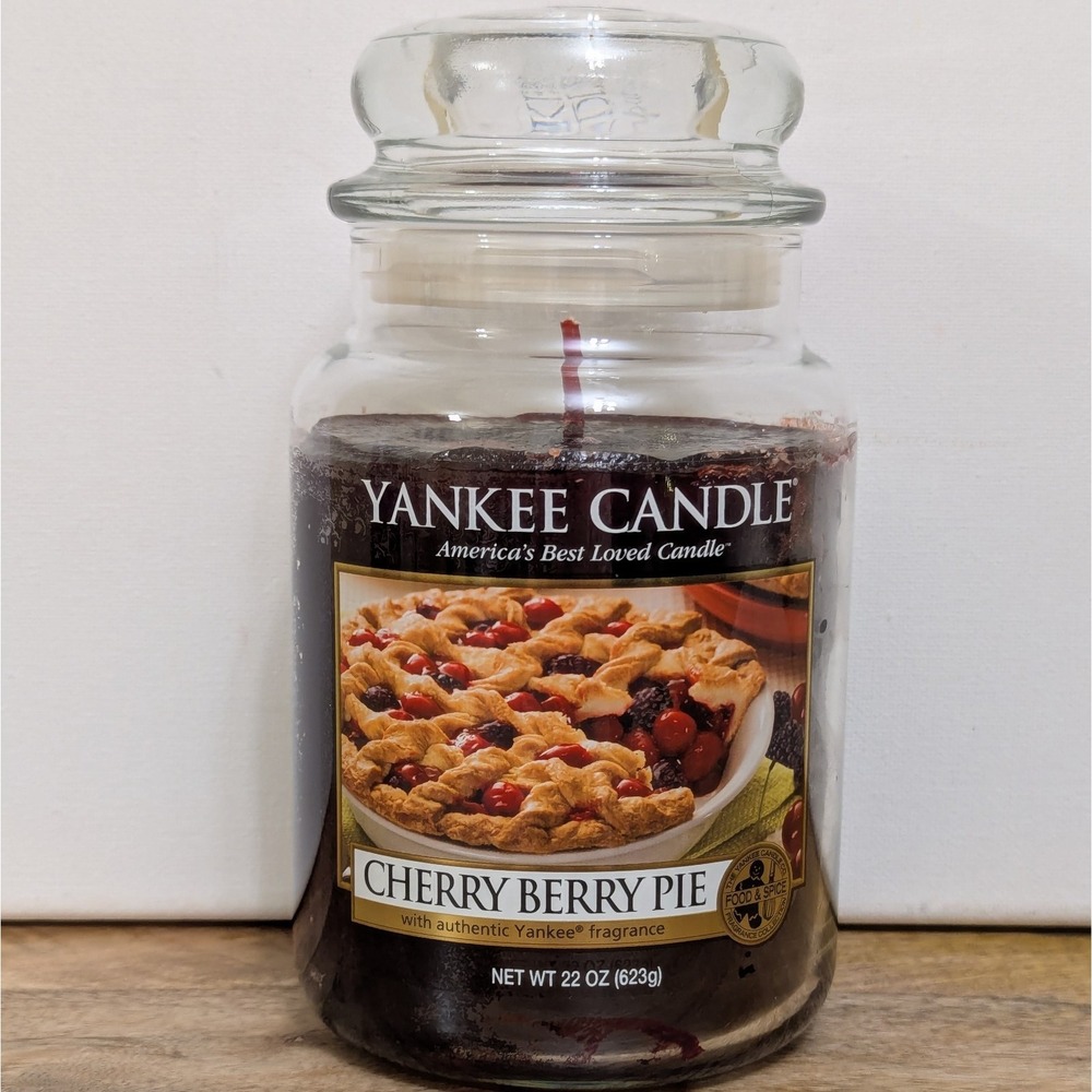 Yankee Candle CHERRY BERRY PIE Large Jar 22 oz RARE Food & Spice Collection HTF